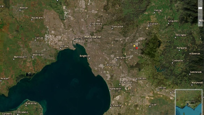 The earthquake hit the eastern suburbs on Monday. Picture: Geoscience Australia