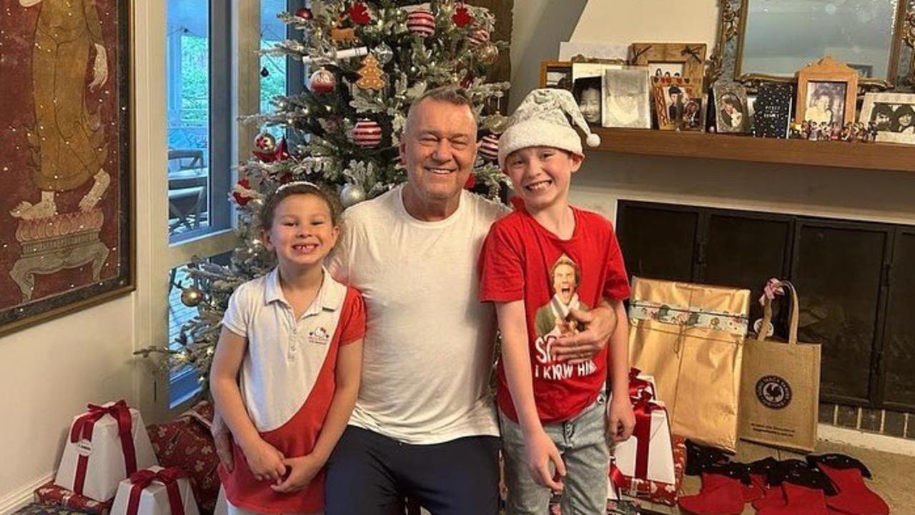 Jimmy Barnes and his grandchildren celebrating Christmas. Picture: Twitter