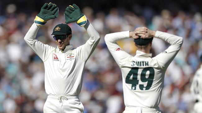 Tim Paine just couldn’t get his reviews right on day three. Picture: Getty Images