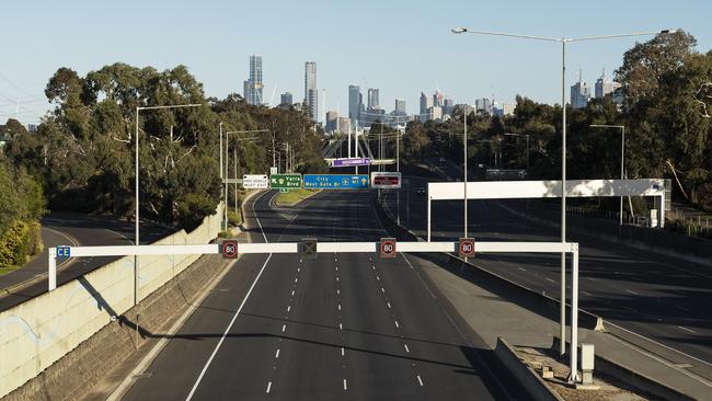 Melbourne’s roads are often near-deserted during stage four lockdown