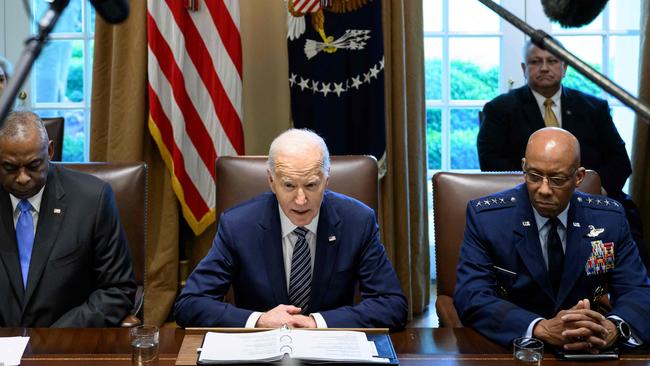 No modern president has been as feeble as Joe Biden. Picture: AFP