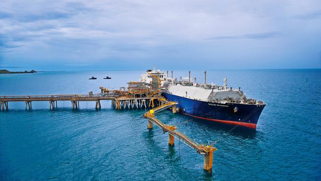 A ship at the LNG export jetty near Port Moresby. China relies on Australian suppliers for 40% of its LNG needs.