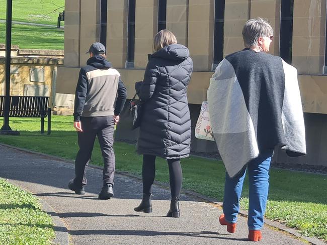 Joshua George Hector Clark (far left) is standing trial for manslaughter in the Supreme Court of Tasmania