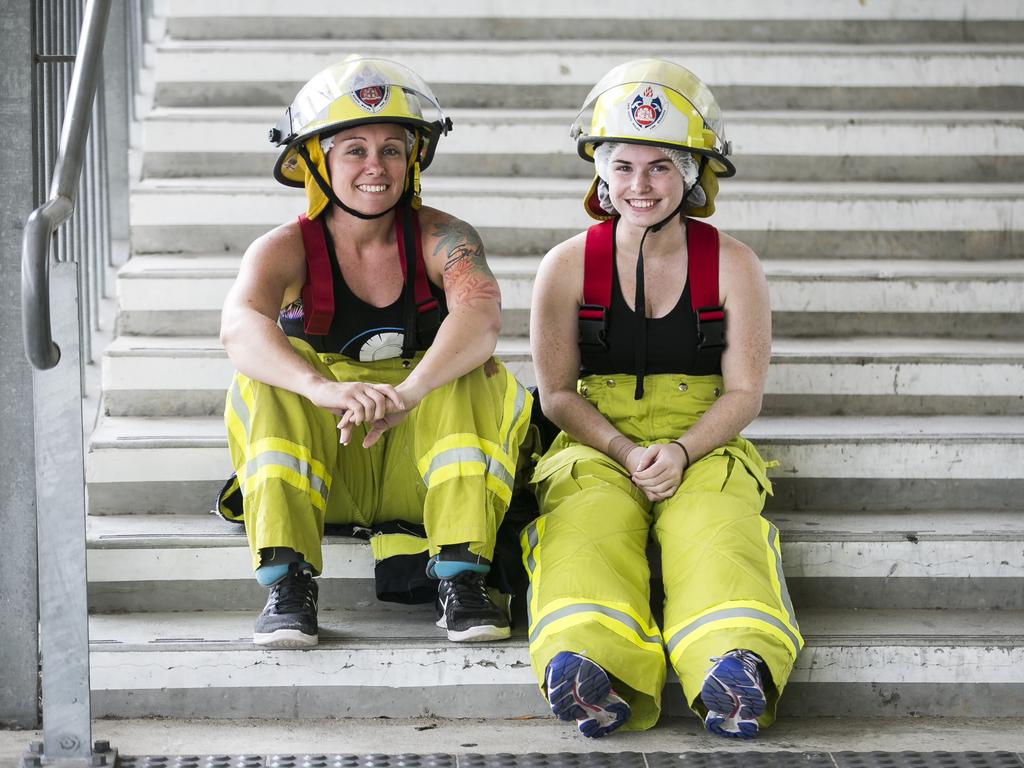 Simone Condon and Ashleigh Mulligan before the course. Picture: Dylan Robinson