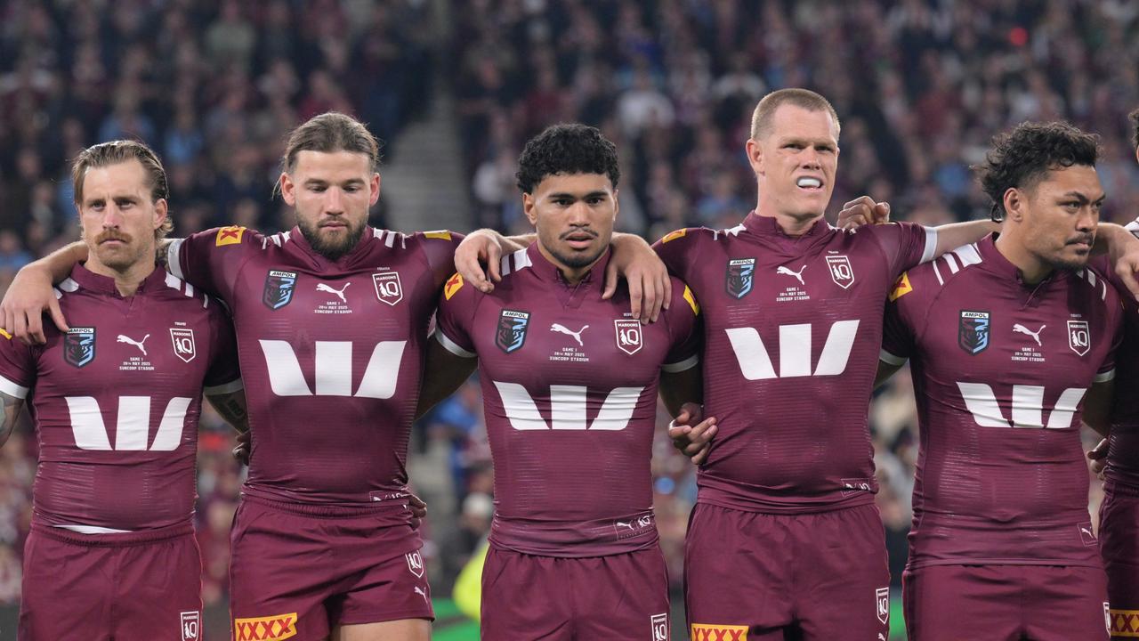 Cameron Munster, Patrick Carrigan, Robert Toia, Lindsay Collins and Jeremiah Nanai. Photo by Bradley Kanaris/Getty Images.
