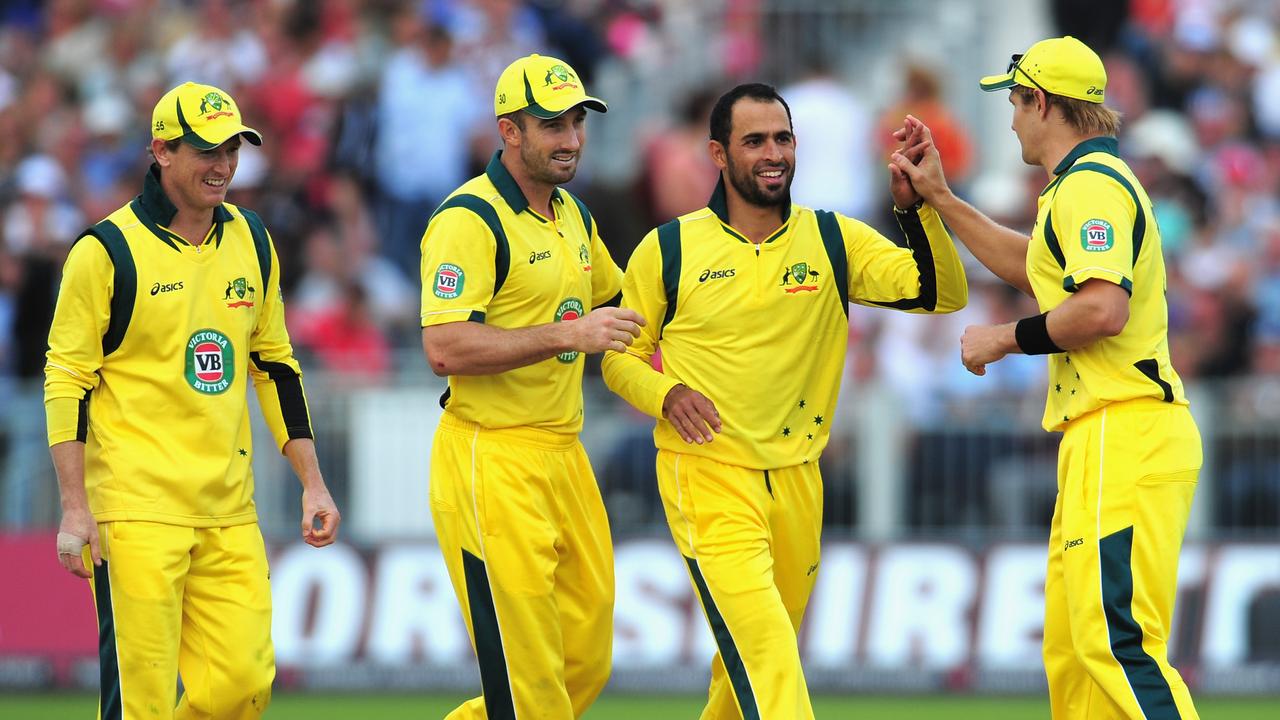 The last time Australia saw a blank chest where a major sponsor should be was a decade ago with Fawad Ahmed. (Photo by Stu Forster/Getty Images)