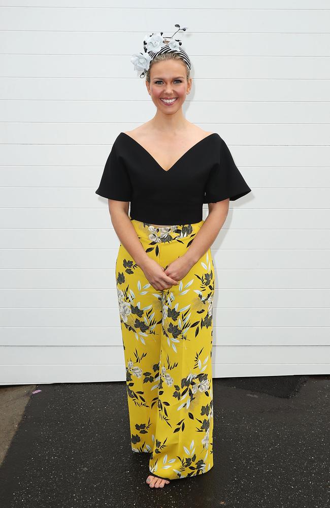 Who says you have to wear a dress? Edwina Bartholomew rocking these colourful palazzo pants. Picture: Scott Barbour/Getty Images