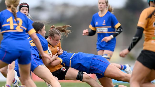 City vs Country Junior Rugby Union in Bathurst involving U16 players.