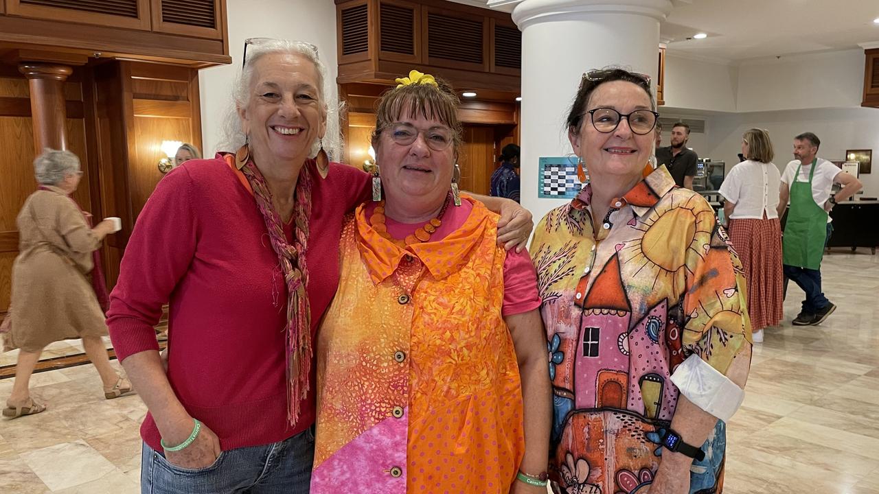 Former program director Eve Stofford, 2008 founder and pioneer Diane Finlay and former event manager Melissa Robertson at the Cairns Tropical Writers Festival. Picture: Kristina Puljak