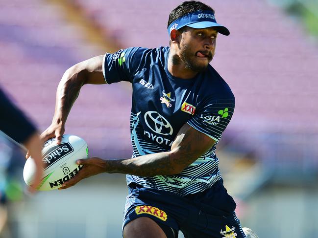 Ben Barba in action during North Queensland Cowboys training at 1300 Smiles Stadium.