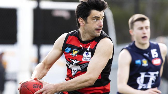 Lauderdale’s Alex Hevey during the game against Launceston at Lauderdale. Picture CHRIS KIDD