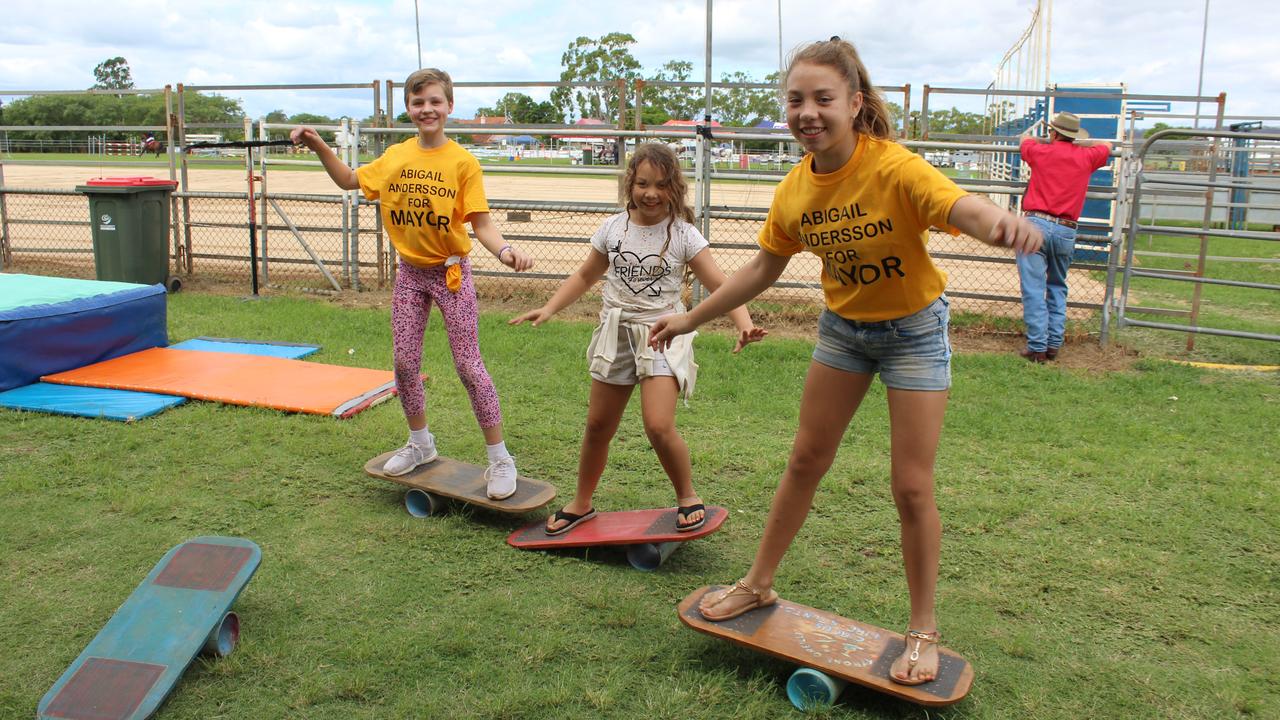 Emma Uebergang, Tully Andersson and Ellenor Andersson working their magic at the Murgon Show. Photo: Laura Blackmore