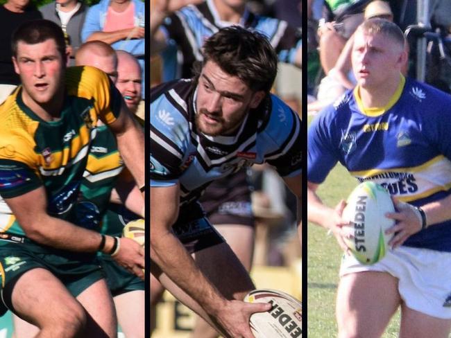 Footballers Caleb Ziebell from Cudgen, Michael Dwane from Ballin and Dan Turland from Murwillumbah, who all play in the 2023 Northern Rivers Regional Rugby League (NRRRL) competition. Photo: supplied.