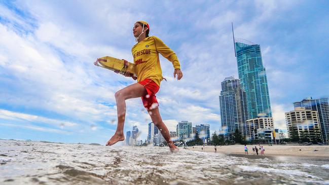 Surf lifesaver Cailin Pender-Laws at Surfers Paradise. Picture: Nigel Hallett