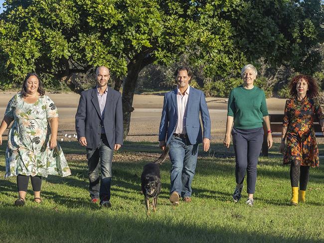 Natlaie Stevens, Tim Nott, Jonathan Cassell, Greens MP Cate Faehrmann and Maureen Burgess.