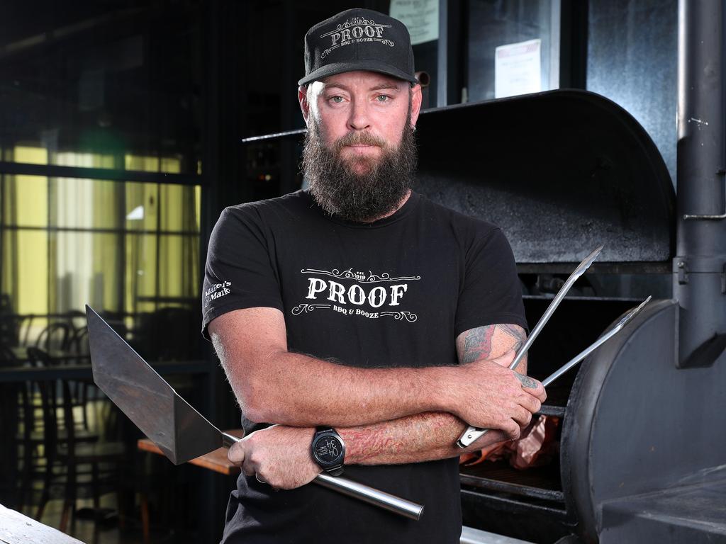 Ryan Lane owner of Proof BBQ and Booze at Windsor and Woolloongabba, upset about the latest COVID-19 lockdown and says "In hospitality consistency is key, why not in government?.", Windsor. Photographer: Liam Kidston.