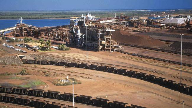 Photo released by BHP Billiton Ltd of its iron ore depot in Port Headland, Western Australia.