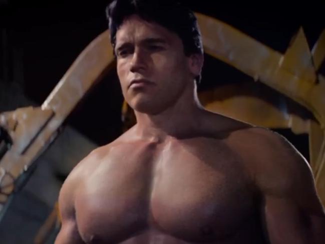 Wigging out ... the new trailer shows a remarkably buff Arnie.