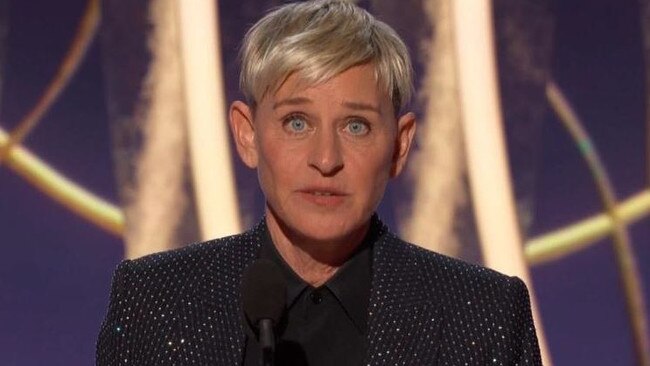 Ellen DeGeneres mentions the bushfires. Picture: Foxtel.