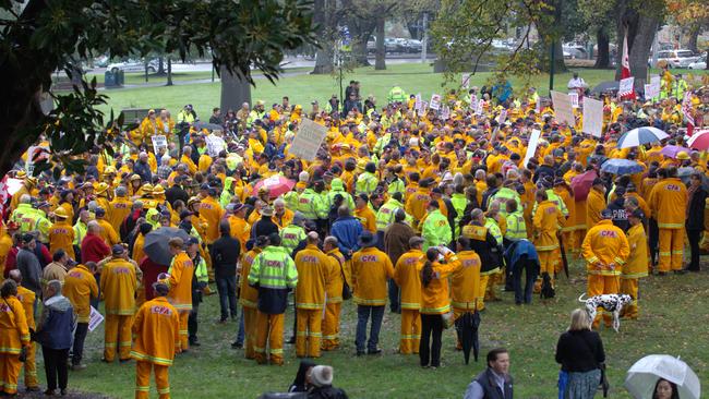 Up to 3,500 volunteers fronted the rally. Picture: David Crosling