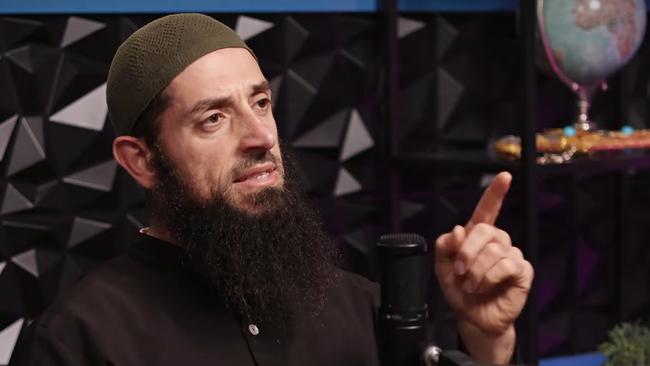 Sydney-based Islamic cleric Wissam Haddad, also known as Abu Ousayd, speaking on his podcast.