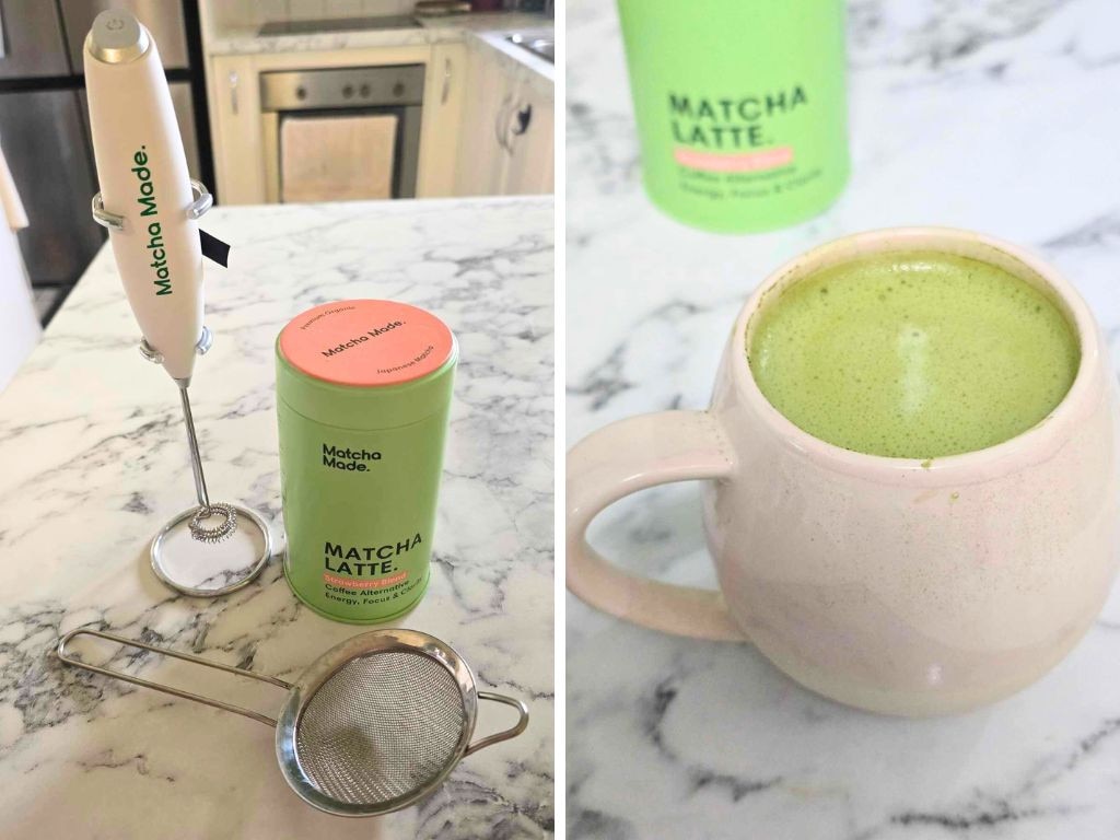 Finally becoming a matcha in the morning person, thank to Matcha Made's easy lattes. Picture: Supplied/Tahnee-Jae Lopez-Vito.