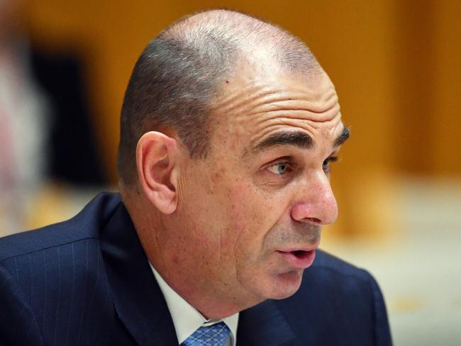 Australian Prudential Regulation Authority (APRA) chairman Wayne Byres during Senate Estimates at Parliament House in Canberra, Thursday, March 2, 2017. (AAP Image/Mick Tsikas) NO ARCHIVING