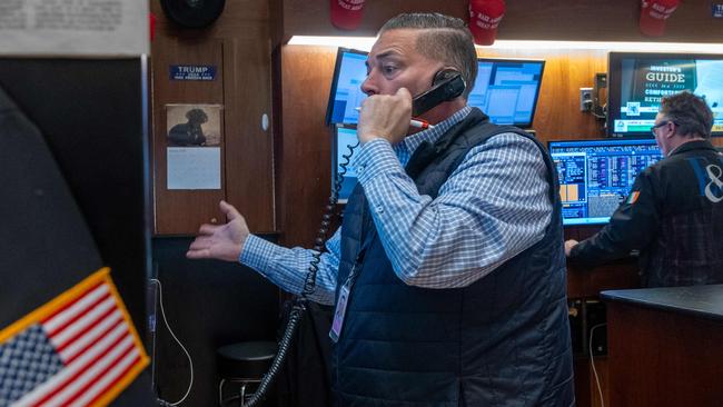 A trader on the floor of the New York Stock Exchange last week. Photo: SPENCER PLATT / GETTY IMAGES NORTH AMERICA / Getty Images via AFP