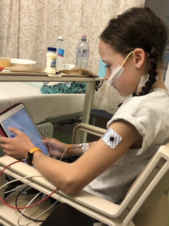Abby Blatch in hospital. Picture: Supplied