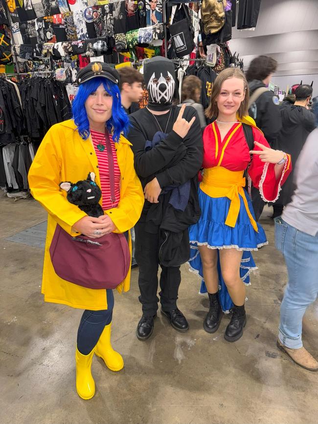 Michelle Drew, Orlando Bellia and Mathilde Goetze attend the Oz Comic Con Melbourne at the Melbourne Convention & Exhibition Centre on Sunday, June 08, 2025. Picture: Jack Colantuono