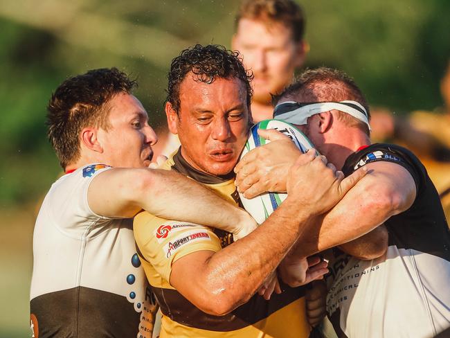 Hirini Murfitt in Round 3 Darwin A-grade rugby union. Uni Pirates v Darwin Dragons at University Oval. Picture GLENN CAMPBELL