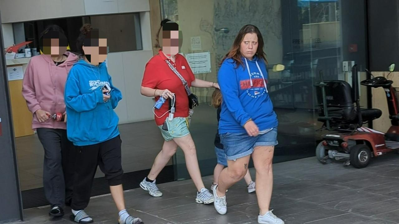 April Faith Alice Power-Smith (right) leaving Ipswich Court on August 30, 2023. Picture: Nicola McNamara