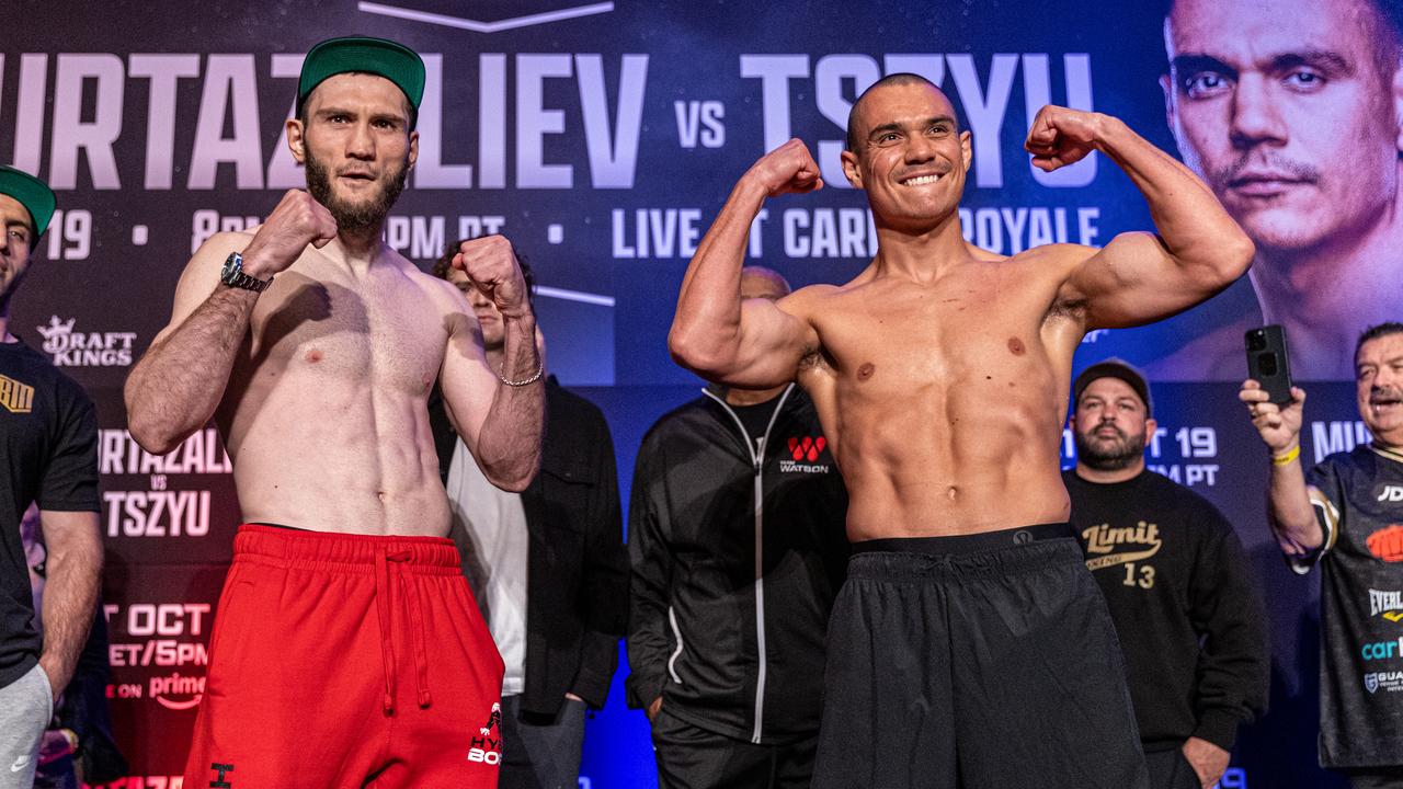 Tim Tszyu and Bakhram Murtazaliev. Picture: No Limit Boxing