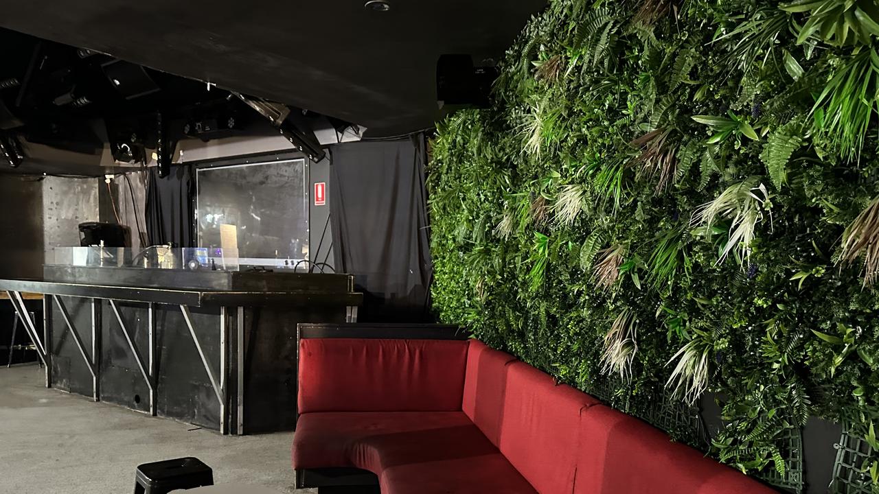 The wall of fake green plants is out to make way for a colour scheme of four shades of aqua in the interior of the venue. Picture: Letea Cavander