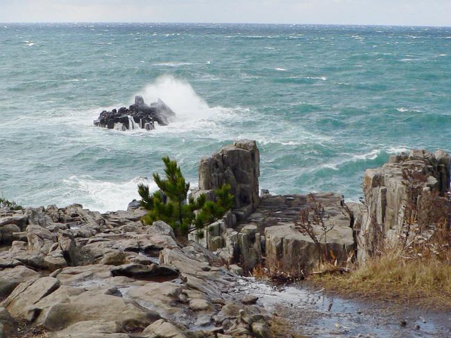 The sheer cliff of Tojinbo, one of the most known suicide spots in Japan. Picture: AFP/Harumi Ozawa