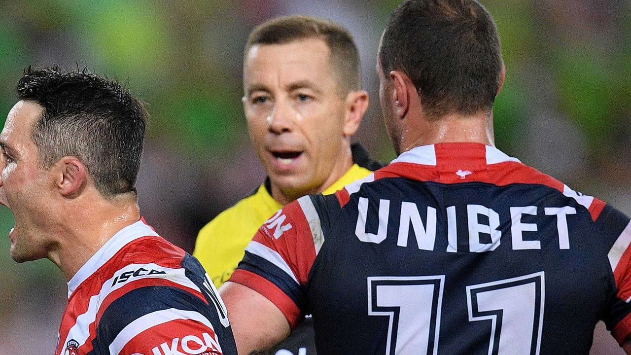 NRL referee Ben Cummins erred in calling six again on Sunday night.