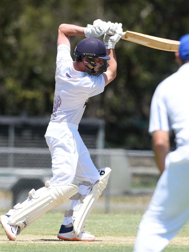 Kookaburra Cup cricket - Palm Beach Currumbin vs. Coomera Hope Island at Salk Oval. Palm beach batsman Lachie Crump. (Photo/Steve Holland)