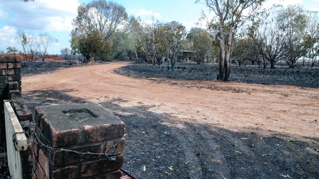 The aftermath of a severe grass fire on Mira Rd, Southport. Picture: Glenn Campbell