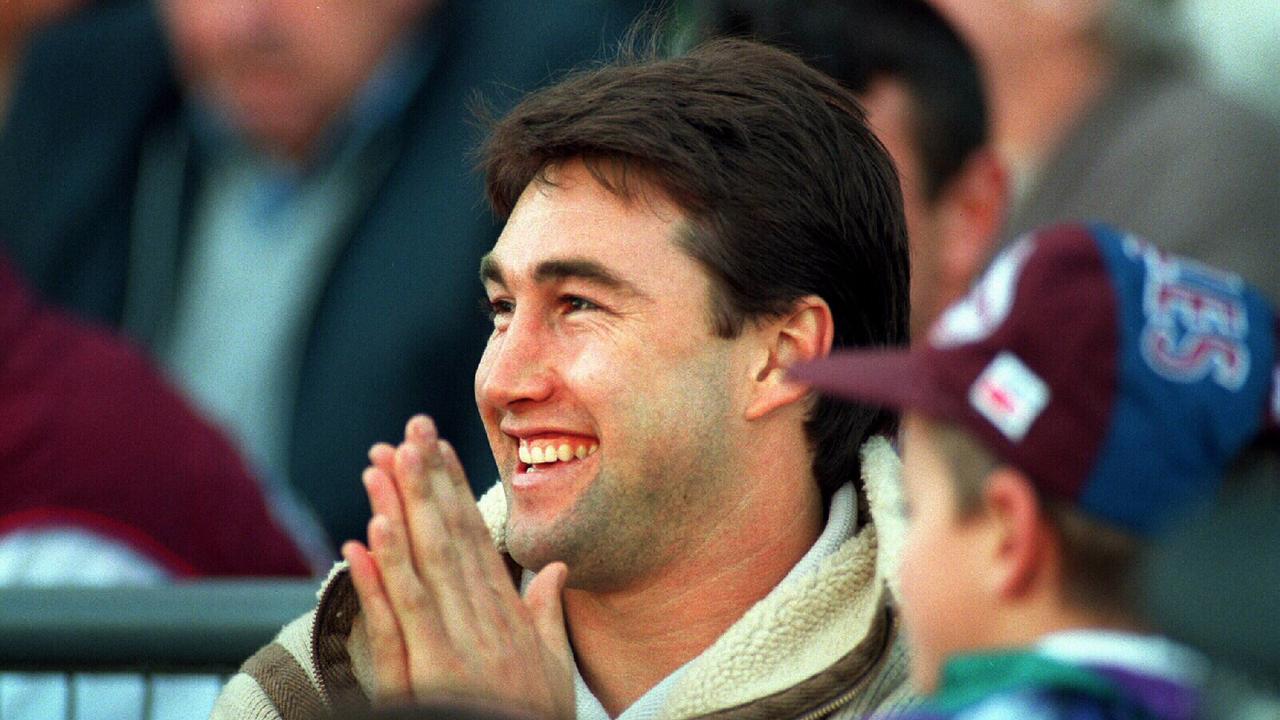 A suspended Terry Hill watches his Sea Eagles on the sidelines, after head butting Jonathan Britten in 1995.