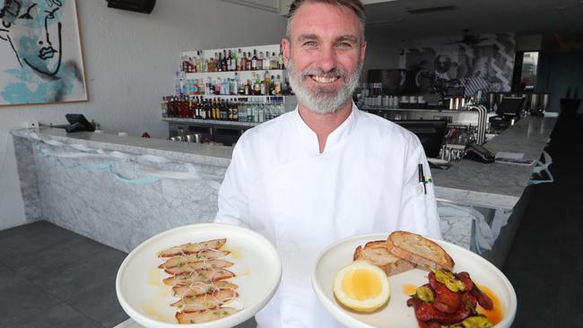 Loki chef Justin Pries with a preview of the fare at Loki. Picture: Glenn Hampson