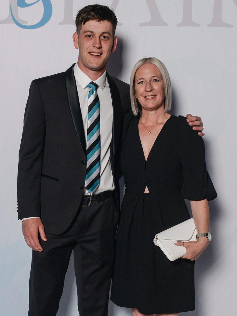 Zak and Renee Butters at the Port Adelaide AFL and AFLW best and fairest at the Adelaide Convention Centre, DECEMBER 5, 2022: Picture: Brenton Edwards