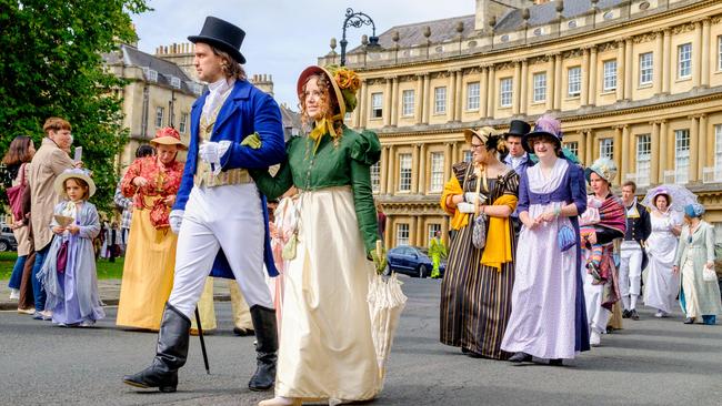 Jane Austen devotees strut their stuff in Bath, England. Picture: Alamy