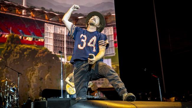 US rock band Pearl Jam performing at People First Stadium, Gold Coast, on the opening night of its Dark Matter Australian tour. Picture: Simone Gorman Clark