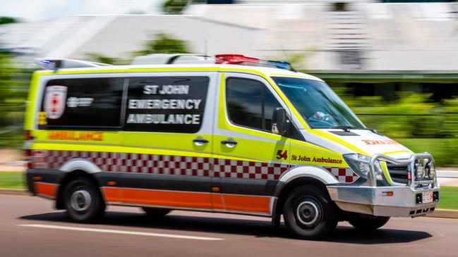 St John NT paramedics, assisted police in a four person fatal crash. Picture: Che Chorley