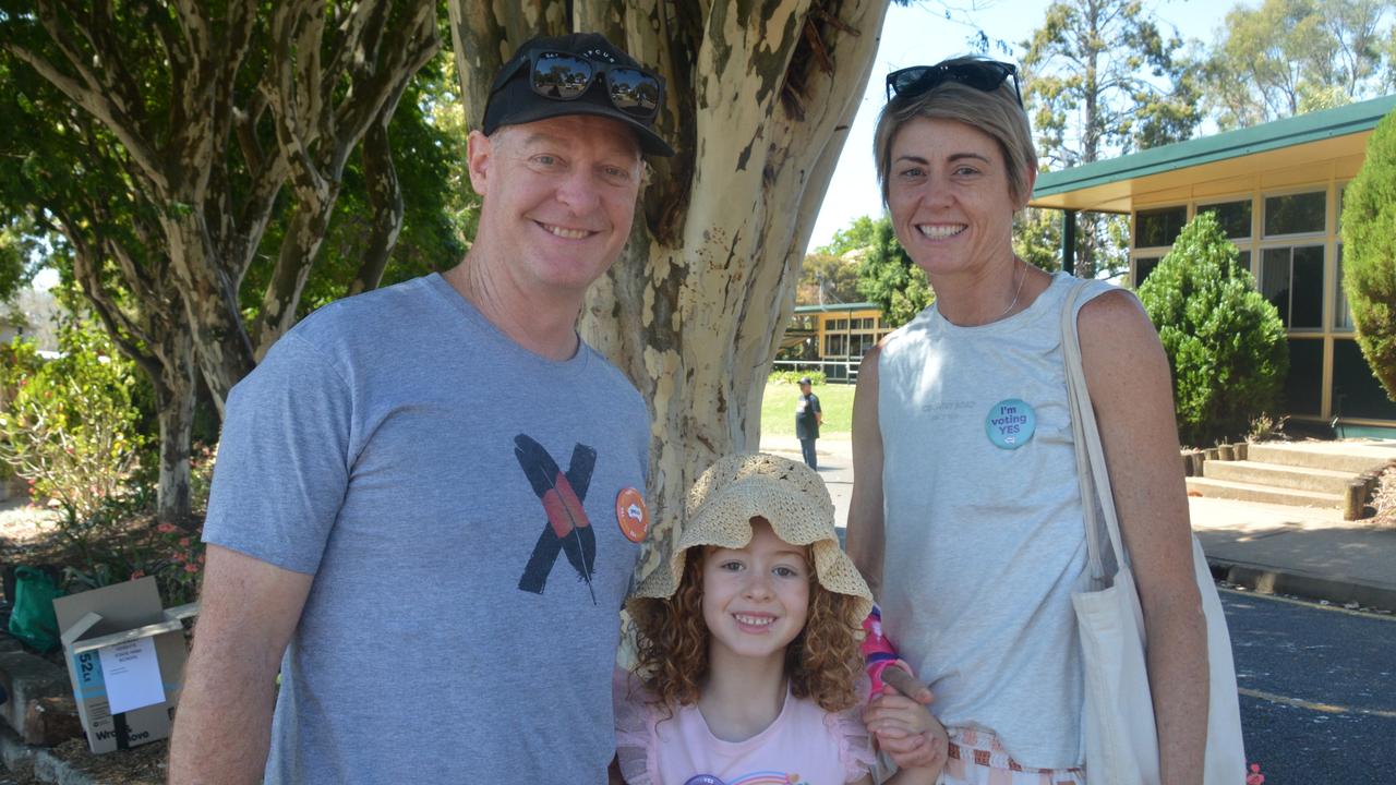 Supporting the 'Yes" camp in the 2023 Voice referendum are (from Left) Brett Jones, Ginger Jones and Sian Pugh.