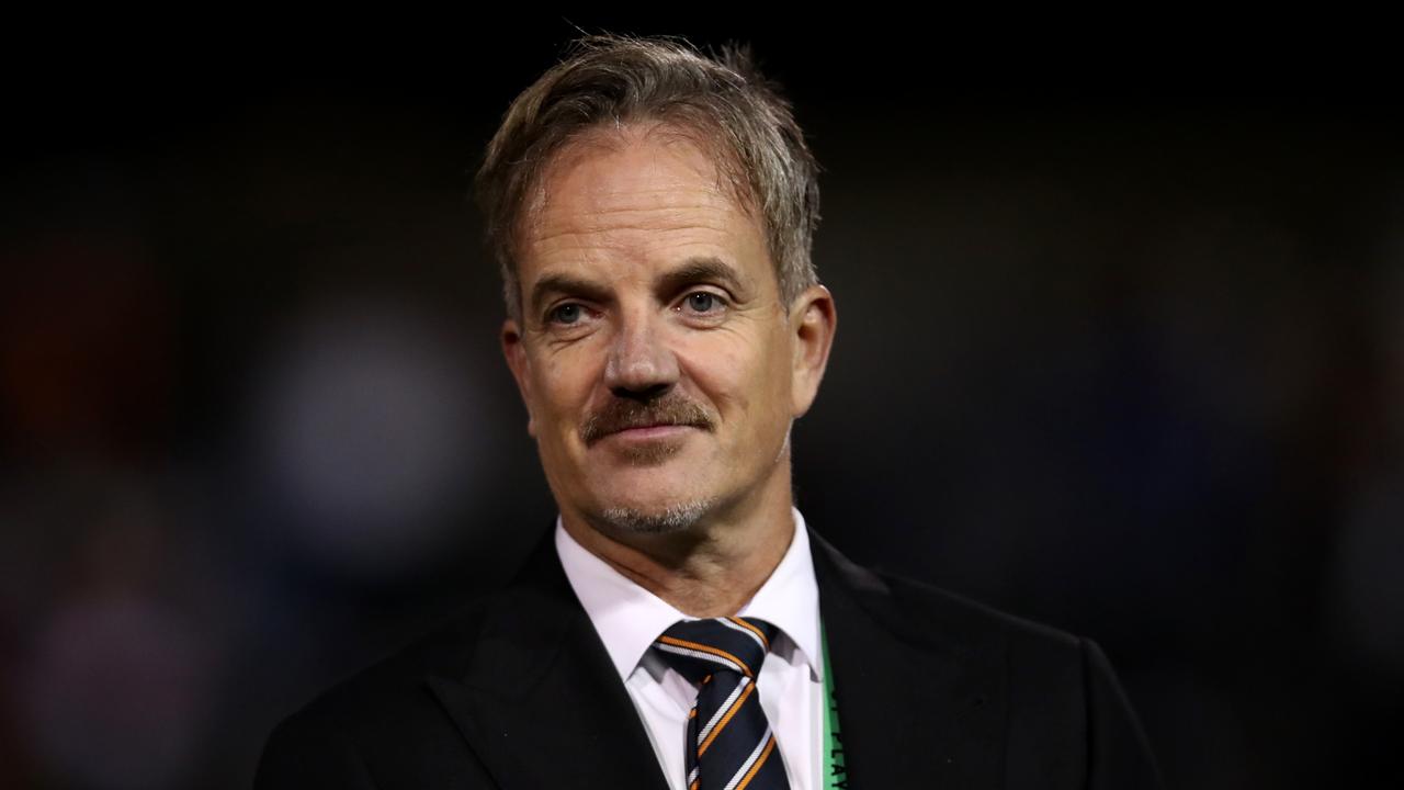 SYDNEY, AUSTRALIA - MAY 20: Tigers CEO Justin Pascoe looks on during the round 11 NRL match between the Wests Tigers and the Canterbury Bulldogs at Leichhardt Oval on May 20, 2022 in Sydney, Australia. (Photo by Jason McCawley/Getty Images)