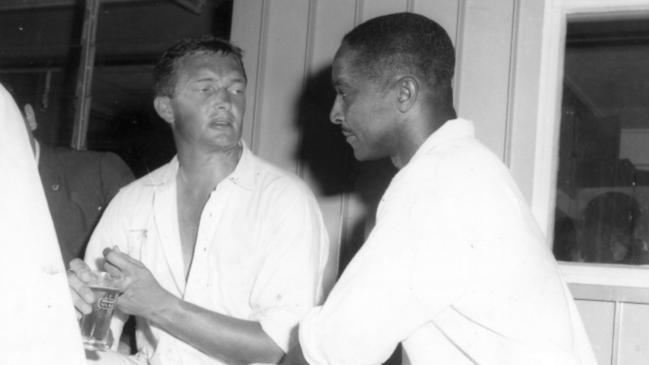 Cricket legends Richie Benaud and Frank Worrell speak after the tied Test.