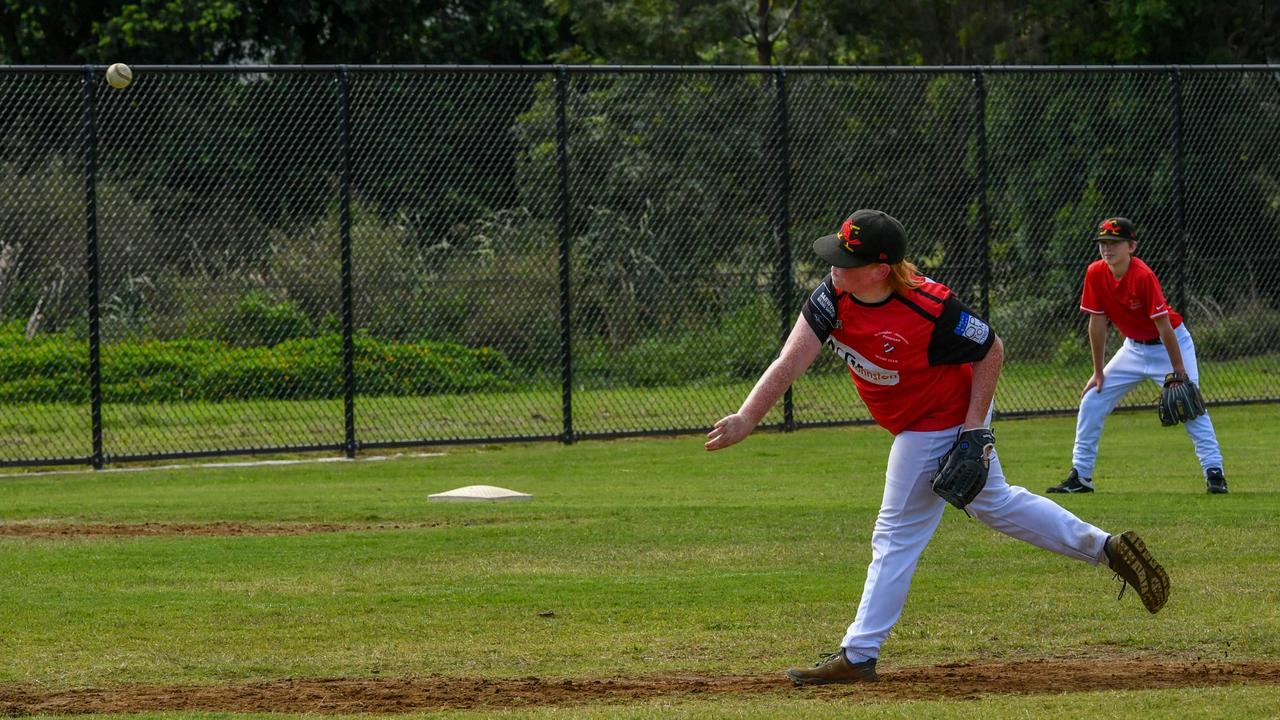 North's Baseball Club number 56 pitching to launch the 75th season for the established Lismore club is Blake Callings. Picture: Cath Piltz