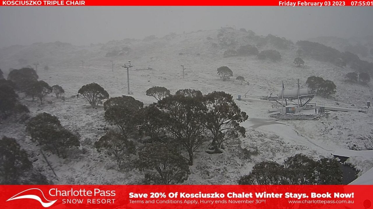 Snow has fallen for the first time this year in the NSW and Victorian Alps. Picture: Weatherzone