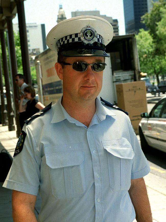 Officer Matthew Desira outside the Supreme Court in 2002.